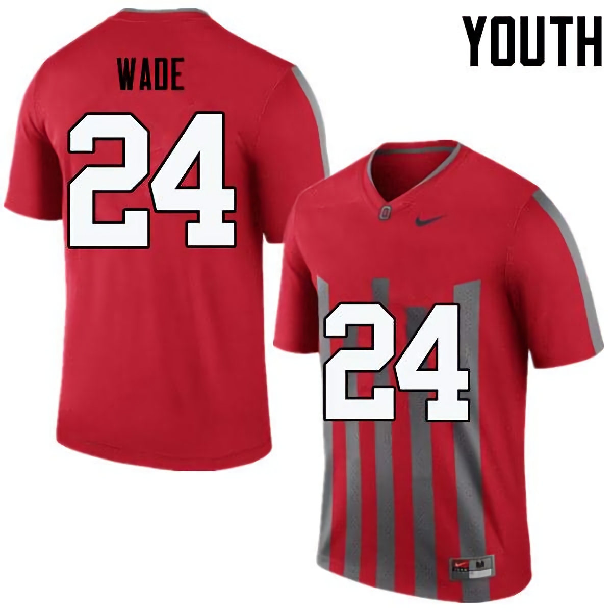 Shaun Wade Ohio State Buckeyes Youth NCAA #24 Nike Throwback Red College Stitched Football Jersey RKN5556HU
